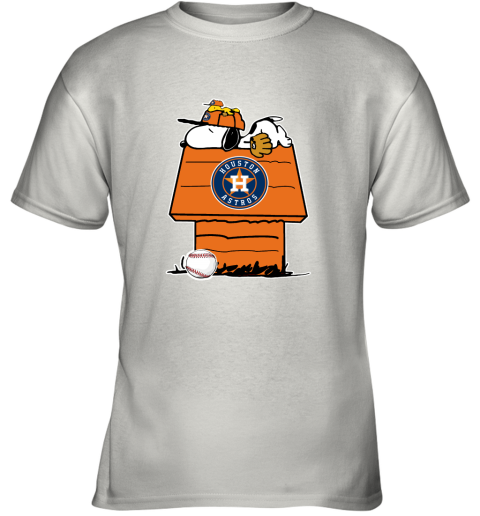 Houston Astros Snoopy And Woodstock Resting Together MLB Shirts Youth T-Shirt