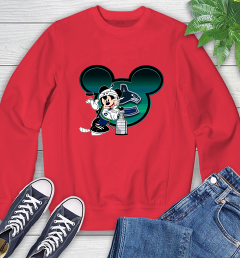 NHL Vancouver Canucks Stanley Cup Mickey Mouse Disney Hockey T Shirt Sweatshirt 10