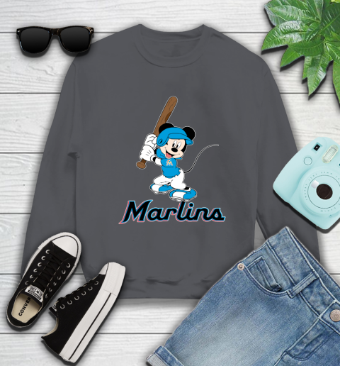 MLB Baseball Miami Marlins Cheerful Mickey Mouse Shirt Sweatshirt 6