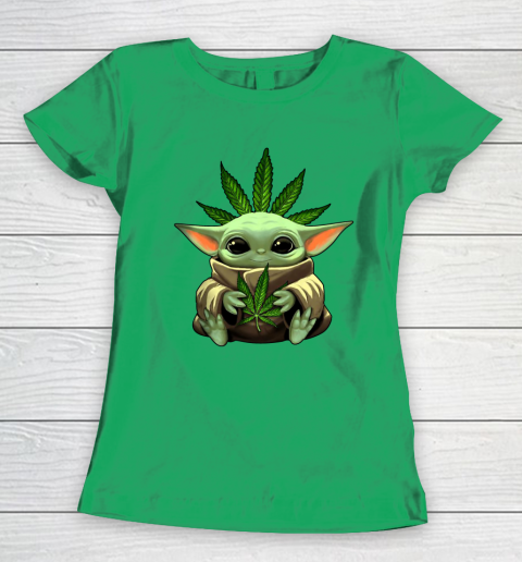 Baby Yoda Hug Marijuana Canabis Women's T-Shirt 6