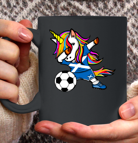 Dabbing Unicorn Scotland Football Scottish Flag Soccer Ceramic Mug 11oz