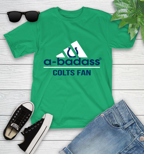 NFL A Badass Indianapolis Colts Fan Adidas Football Sports Youth T-Shirt 8