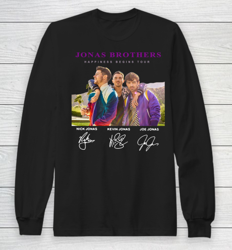 Jonas Brother tshirt happiness begins tour signatures Long Sleeve T-Shirt