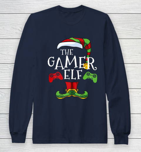 Gamer Elf Family Matching Christmas Funny Gaming Pajama Long Sleeve T-Shirt 2