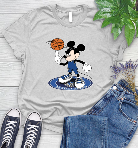 NBA Basketball Dallas Mavericks Cheerful Mickey Disney Shirt Women's T-Shirt 2