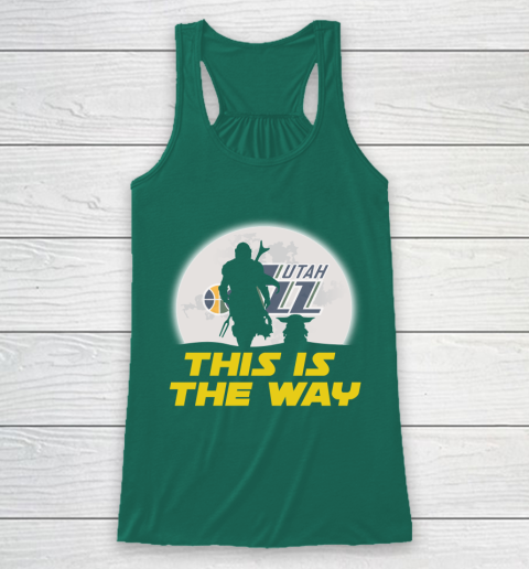 Utah Jazz NBA Basketball Star Wars Yoda And Mandalorian This Is The Way Racerback Tank 5