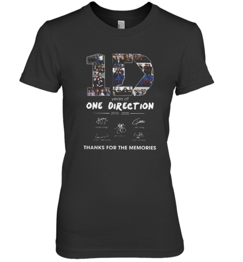 10 Years Of One Direction 2010 2020 Signatures Premium Women's T-Shirt