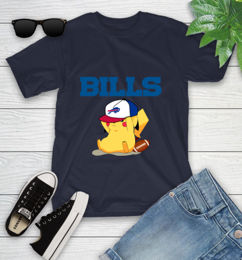 NFL Pikachu Football Sports Buffalo Bills Youth T-Shirt 3