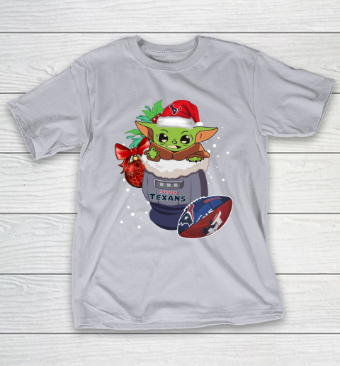 Houston Texans Christmas Baby Yoda Star Wars Funny Happy NFL T-Shirt 7