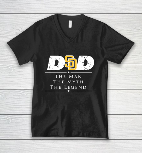 San Diego Padres MLB Baseball Dad The Man The Myth The Legend V-Neck T-Shirt