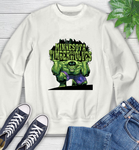 Minnesota Timberwolves NBA Basketball Incredible Hulk Marvel Avengers Sports Sweatshirt