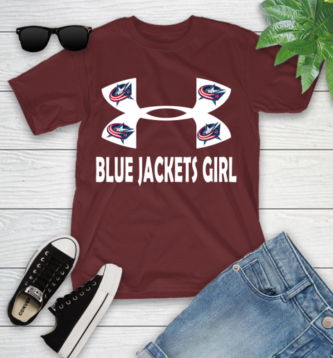 NHL Columbus Blue Jackets Girl Under Armour Hockey Sports Youth T-Shirt 14