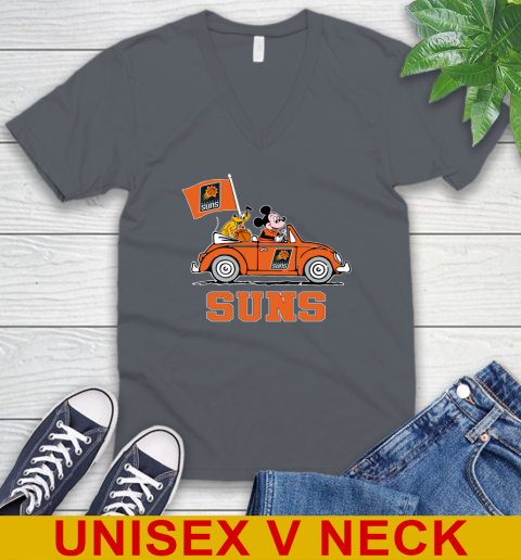 NBA Basketball Phoenix Suns Pluto Mickey Driving Disney Shirt V-Neck T-Shirt 5