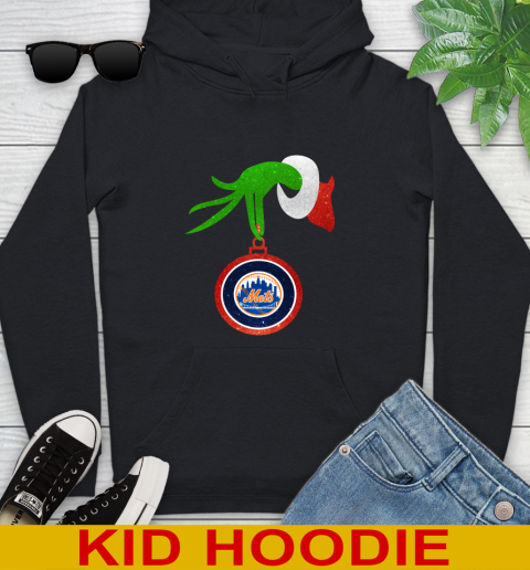 New York Mets Grinch Merry Christmas MLB Baseball Youth Hoodie 2
