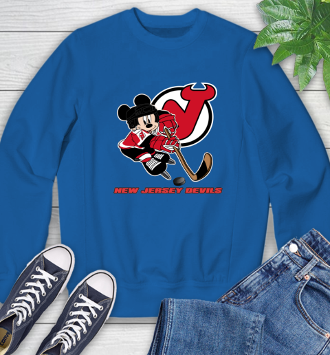 NHL New Jersey Devils Mickey Mouse Disney Hockey T Shirt Sweatshirt 8