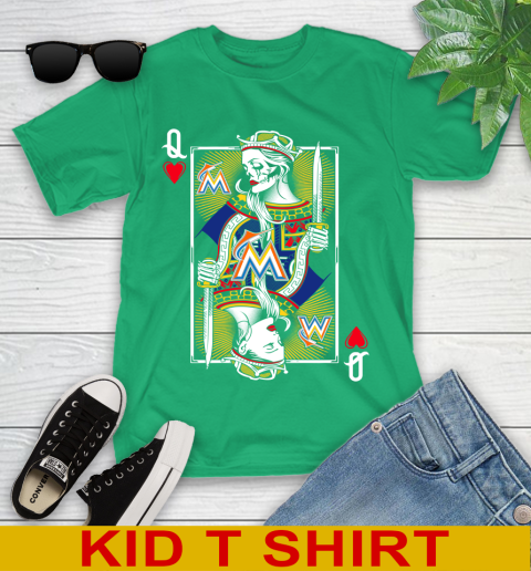 MLB Baseball Miami Marlins The Queen Of Hearts Card Shirt Youth T-Shirt 7