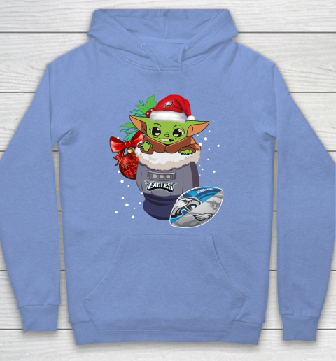 Philadelphia Eagles Christmas Baby Yoda Star Wars Funny Happy NFL Hoodie 11