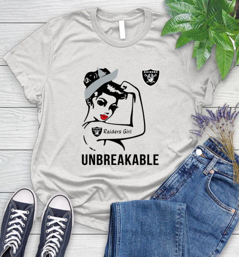 NFL Oakland Raiders Girl Unbreakable Football Sports Women's T-Shirt