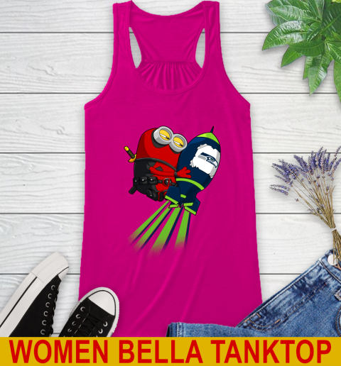 NFL Football Seattle Seahawks Deadpool Minion Marvel Shirt Racerback Tank 6