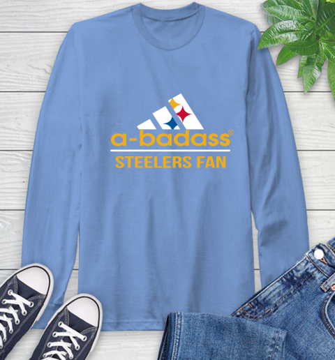 Pittsburgh Steelers NFL Football A Badass Adidas Adoring Fan Sports Long Sleeve T-Shirt 12