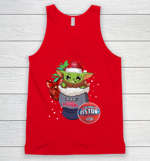 Detroit Pistons Christmas Baby Yoda Star Wars Funny Happy NBA Tank Top 6