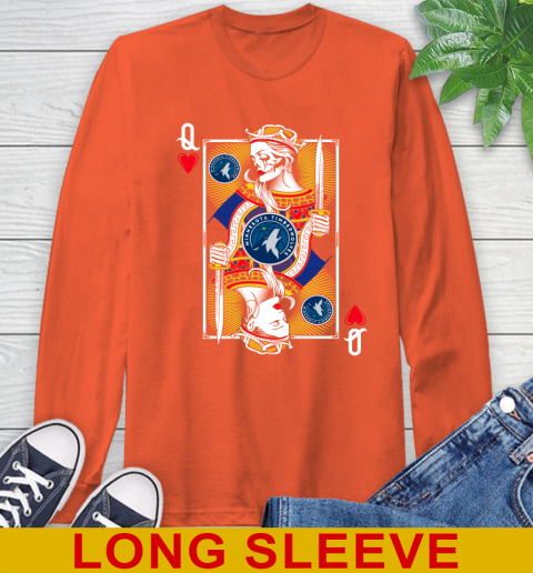 NBA Basketball Minnesota Timberwolves The Queen Of Hearts Card Shirt Long Sleeve T-Shirt 4