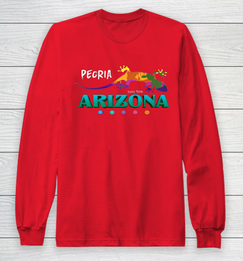 Peoria Arizona USA Desert Gecko Lizard Vacation Souvenir Long Sleeve T-Shirt  | Tee For Sports