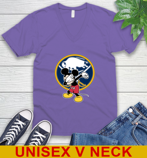 Buffalo Sabres NHL Hockey Dabbing Mickey Disney Sports V-Neck T-Shirt 9