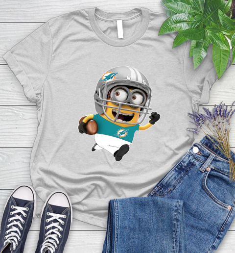 NFL Miami Dolphins Minions Disney Football Sports Women's T-Shirt