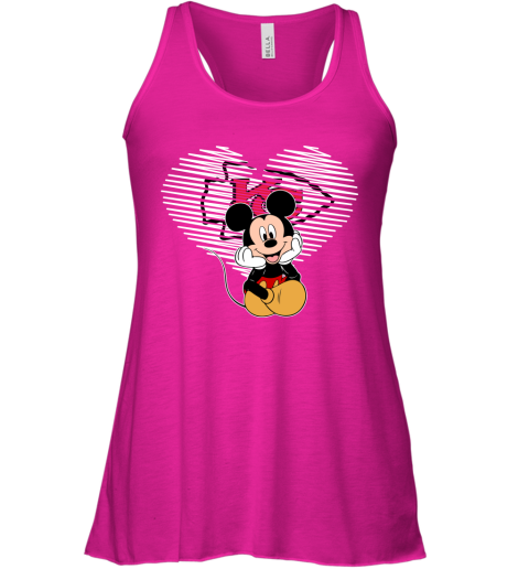 NFL Kansas City Chiefs The Heart Mickey Mouse Disney Football T Shirt XNkpE8mrtFu flowy tank 32 95 151514 front neon pink