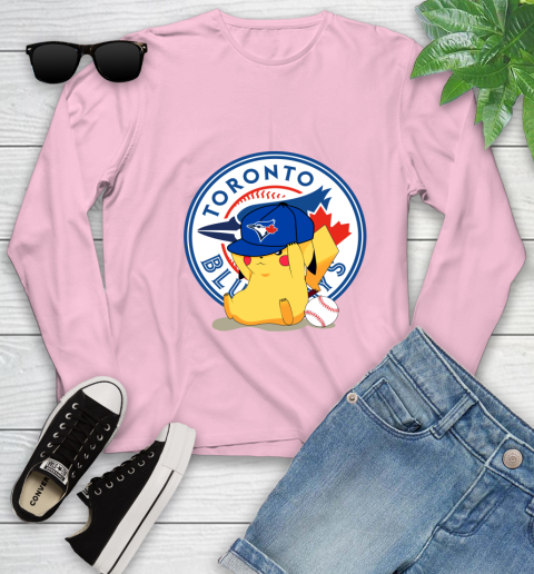 MLB Pikachu Baseball Sports Toronto Blue Jays Youth Long Sleeve 10