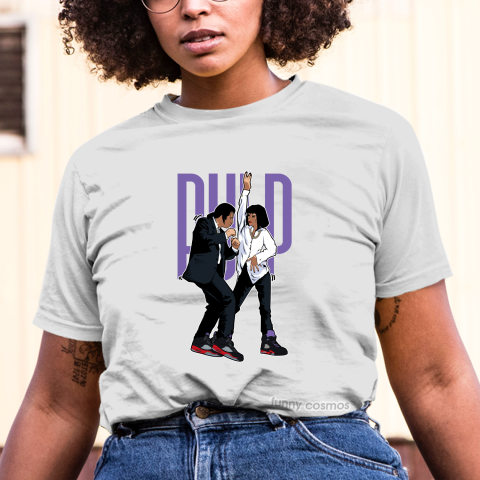 Air Jordan 5 Top 3 Matching Sneaker Tshirt Pulp Fiction Dance Red and Black Jordan Tshirt