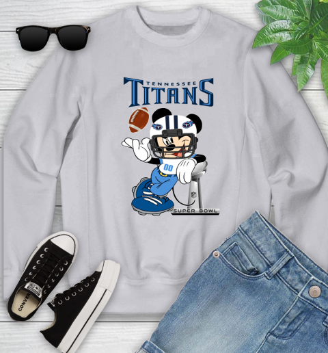 NFL Tennessee Titans Mickey Mouse Disney Super Bowl Football T Shirt Youth Sweatshirt 14