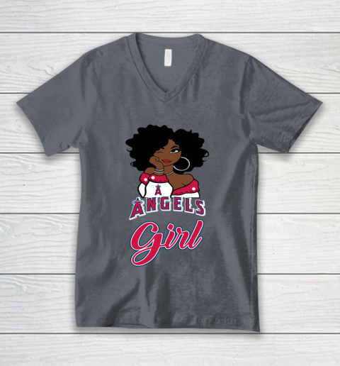 Los Angeles Angelss Girl MLB V-Neck T-Shirt 5