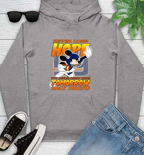 New York Giants NFL Football Mickey Disney Never Lose Hope Youth Hoodie 6
