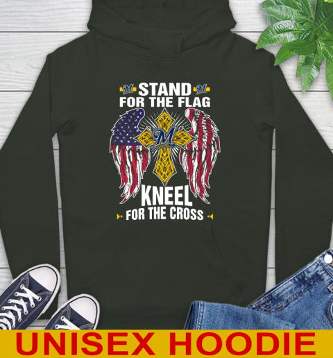 MLB Baseball Milwaukee Brewers Stand For Flag Kneel For The Cross Shirt Hoodie 12