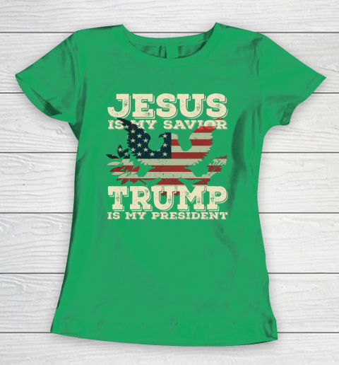 Jesus Is My Savior Trump Is My President Vintage American Women's T-Shirt 5