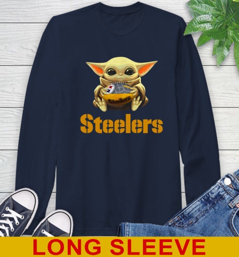 NFL Football Pittsburgh Steelers Baby Yoda Star Wars Shirt Long Sleeve T-Shirt 5 NFL Football Pittsburgh Steelers Baby Yoda Star Wars Shirt Long Sleeve T-Shirt - Image 5