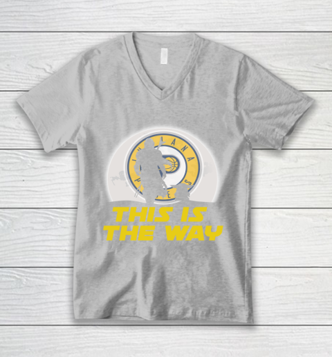Indiana Pacers NBA Basketball Star Wars Yoda And Mandalorian This Is The Way V-Neck T-Shirt 3