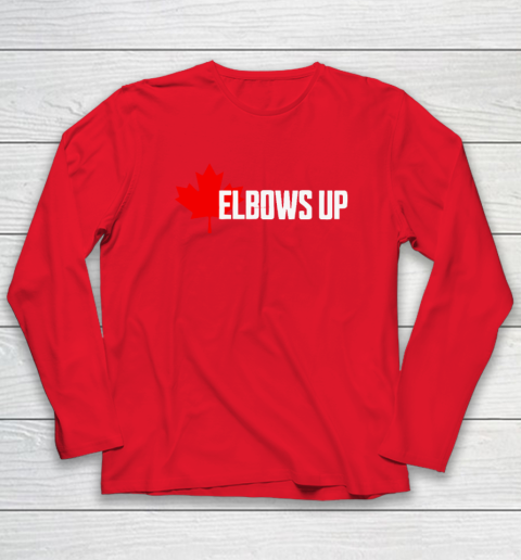 Elbows Up Canada True North Strong and Free Proud Canadian Long Sleeve T-Shirt - Image 7