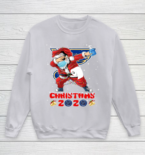 St.Louis Blues Funny Santa Claus Dabbing Christmas 2020 NHL Youth Sweatshirt 3