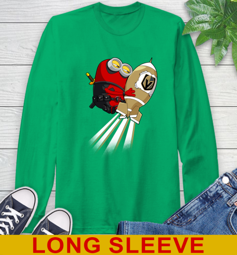 NHL Hockey Vegas Golden Knights Deadpool Minion Marvel Shirt Long Sleeve T-Shirt 8