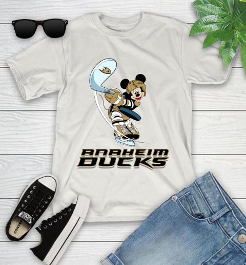 NHL Hockey Anaheim Ducks Cheerful Mickey Mouse Shirt Youth T-Shirt 12