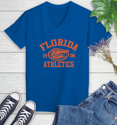 Blue Shirt in Football Women's V-Neck T-Shirt 10