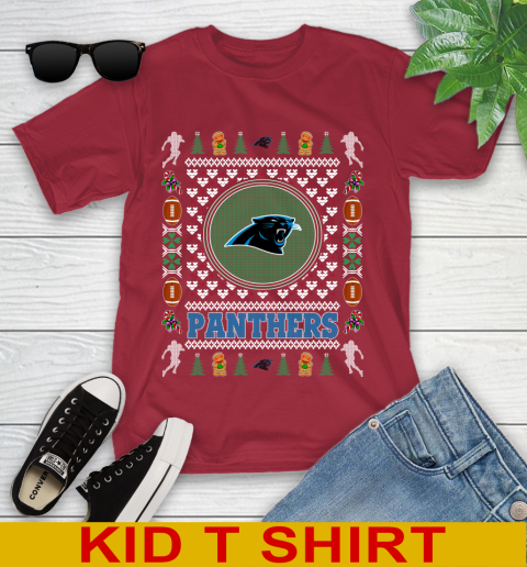 Carolina Panthers Merry Christmas NFL Football Loyal Fan Youth T-Shirt 12