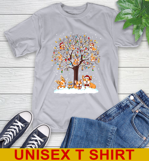 Corgi dog pet lover light christmas tree shirt 5