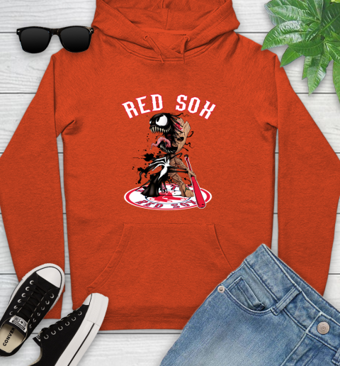 MLB Boston Red Sox Baseball Venom Groot Guardians Of The Galaxy Youth Hoodie 5