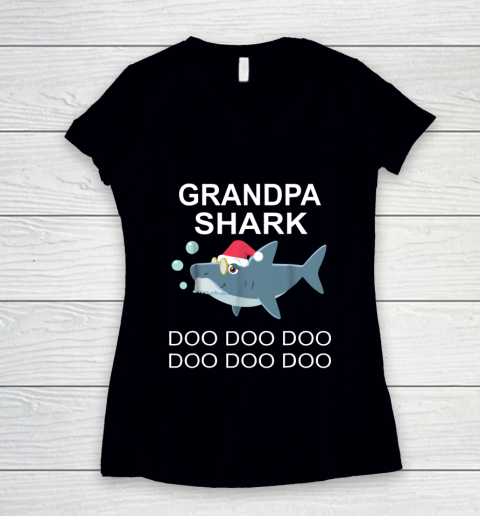 Grandpa Shark Christmas Women's V-Neck T-Shirt