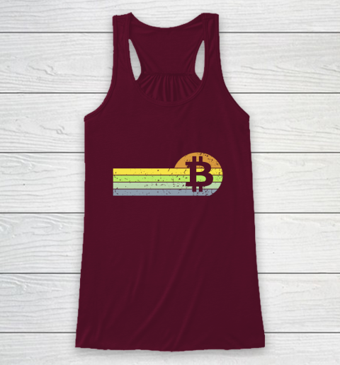 Bitcoin BTC Vintage Sunset Crypto Cryptocurrency Blockchain Racerback Tank 2