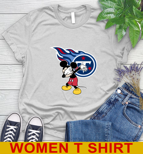 Tennessee Titans NFL Football Dabbing Mickey Disney Sports Women's T-Shirt